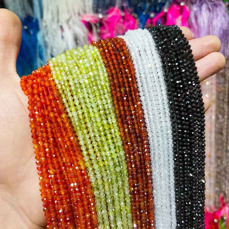 High density zircon beads cut 2/3/4mm faceted beads diy necklace wholesale