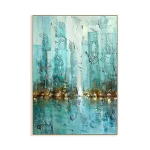 Hand Painted Texture Abstract Oil Painting White Modern Home Wall Art Hangings Canvas Paintings For Living Room