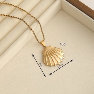 Collier <span class=keywords><strong>en</strong></span> acier inoxydable avec pendentif étoile de mer et chaîne <span class=keywords><strong>en</strong></span> corde, anti-ternissement, hypoallergénique, pour l'extérieur - Product Image 6