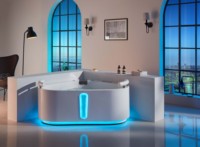 Baignoire Triangle en Acrylique avec Cascade, Jets de Massage et Fonction Bulles, Vente en Gros Usine