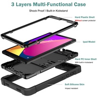 Coques de tablette robustes et résistantes pour T Mobile TCL Tab 8 LE 8 pouces, compatibles avec les enfants, avec béquille, antichoc, en silicone de luxe