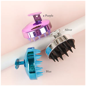 Brosse à <span class=keywords><strong>cheveux</strong></span> de salon en gros masseur de cuir chevelu en silicone de galvanoplastie avec peigne de massage de fonction de shampooing de <span class=keywords><strong>cheveux</strong></span> - Product Image 2