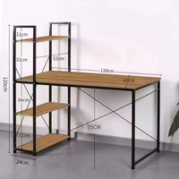 Bureau d'ordinateur automatique moderne avec étagère intégrée et rangement en bois