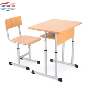 Wooden Height Adjustable Student <b>Desk</b> and <b>Chair</b> Set <b>With</b> Storage Ideal for Classrooms and Tutoring Centers - Product Image 6