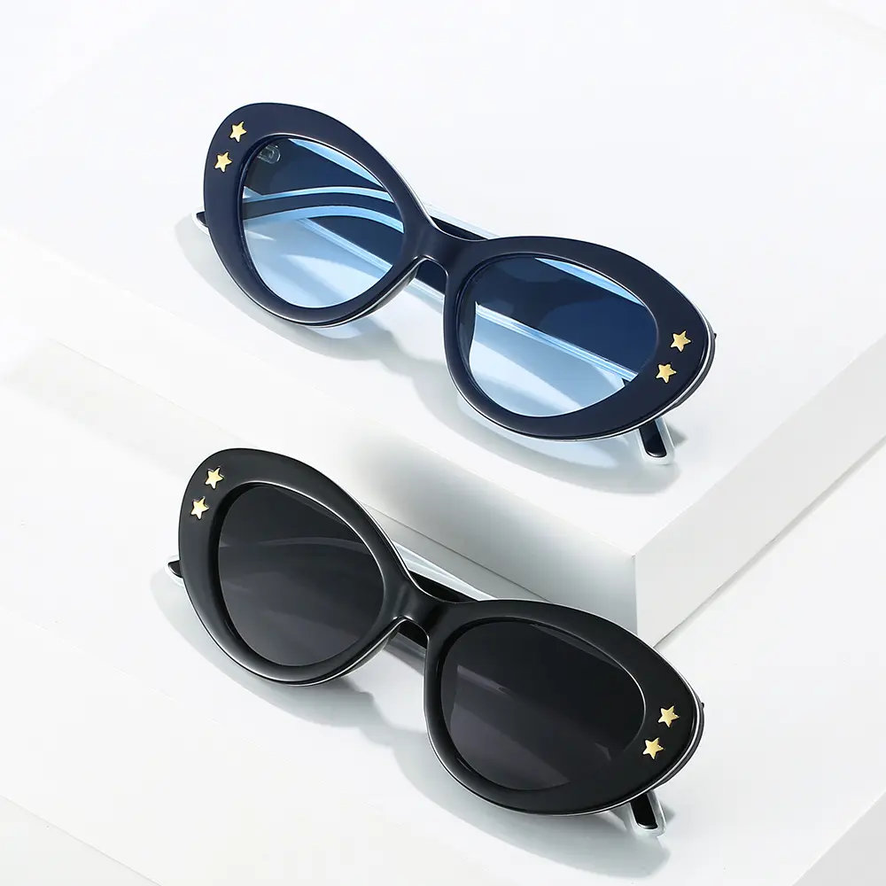 Twooo 40041 Fashion Star Decoration Mini pc Frame Glasses Round Women Sunglasses
