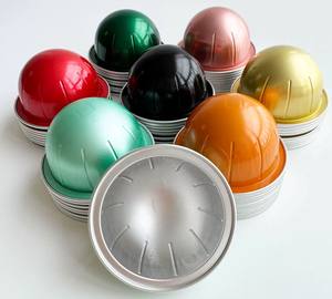 Kapsul kopi aluminium warna-warni ramah lingkungan cocok dengan pod isi ulang Nespresso Vertuo dengan tutup segel - Product Image 4