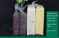 Sac sous vide en plastique nylon transparent avec soufflet, résistant à l'humidité, thermoscellable, avec poignée pour l'emballage du riz, des haricots, des aliments pour animaux de compagnie, des aliments en conserve