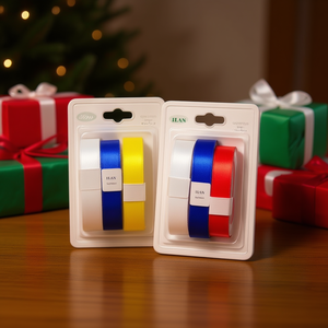 Set di Nastri in Raso Ilan, 3 Unità Multicolore per Confezioni Regalo - Product Image 2