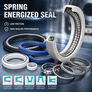 Sello de Pistón Energizado por Resorte de PTFE para Compresor de Aire Sin Aceite, Sala Limpia ISO 8573, Equivalente a Variseal, ISO 9001, En Stock - Product Image 4