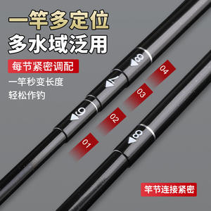 Caña de Pescar Juxit Dry Scale Stream de 4m, Acción 28, Ligera, Sección Corta, Tres Posiciones, para Pesca de Camarones - Product Image 4