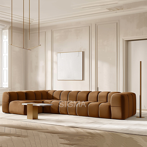 Combinaison modulaire minimaliste nordique italienne en tissu, garnie de mousse souple, pour hôtels, villas et centres commerciaux - Product Image 4