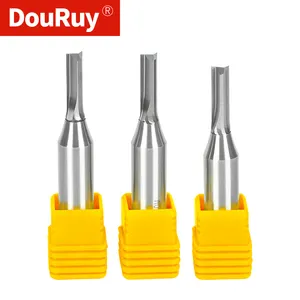 DouRuy CNC Router Bit TCT Carbide Milling Cutter Straight Bit For MDF Wood Router Bits 1/2 And 1/4 Shank Wood Cutting Tools