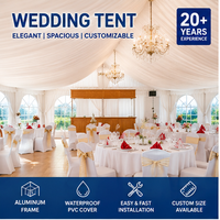 Grande tente de réception transparente pour mariage en plein air, avec toit clair