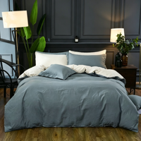 Drap-housse gris-bleu à poches profondes, tissu doux de qualité supérieure, ajustement parfait, vente en gros pour la maison ou l'hôtel