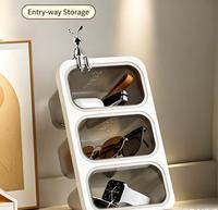 Boîte de rangement pliable à 3 niveaux limitée, organisateur multi-usages pour maquillage, lunettes, sachets de thé, papeterie et articles ménagers