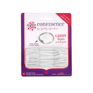 Barrettes GaBBY Bows (10) en forme de pois doux blancs, antidérapantes, avec paillettes scintillantes - Product Image 2