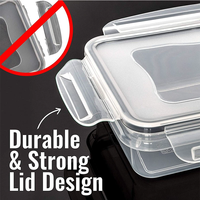 WISHOME Vente en gros de 24 contenants alimentaires en plastique hermétiques sans BPA, boîtes de rangement pour céréales, ensembles de contenants alimentaires avec couvercle anti-fuite
