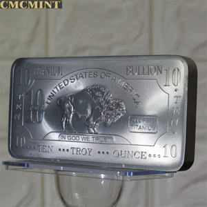 Moneta in metallo titanio personalizzata 10 Oz 999 Fine Titanium Buffalo Bar titanio Coin Blanks - Product Image 6