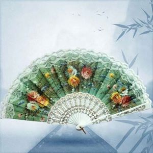 Abanico Plegable de Estilo Chino 2025, Regalo Artesanal, Abanico de Plástico con Polvo Dorado, Abanico de Mano para Baile, Bodas y Fiestas - Product Image 3