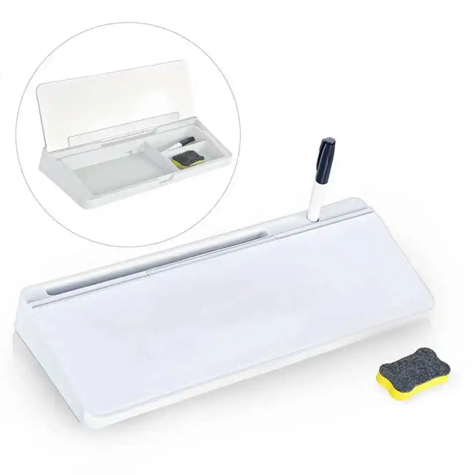 High Quality Glass Dry Erase Board Desktop Whiteboard Computer Keyboard Writing Board With Storage