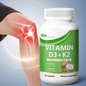 Cápsulas de Gel Suave 2 en 1 de Vitamina D3 y K2 de Alta Pureza, Suplemento Sin OMG para Adultos, Gran Venta - Product Image 1