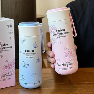 Cruhre Cherry Blossom Insulated <b>Stainless</b> <b>Steel</b> Straight Cup 500Ml <b>Tumbler</b> for Kids Students Back School Direct Drink - Product Image 4