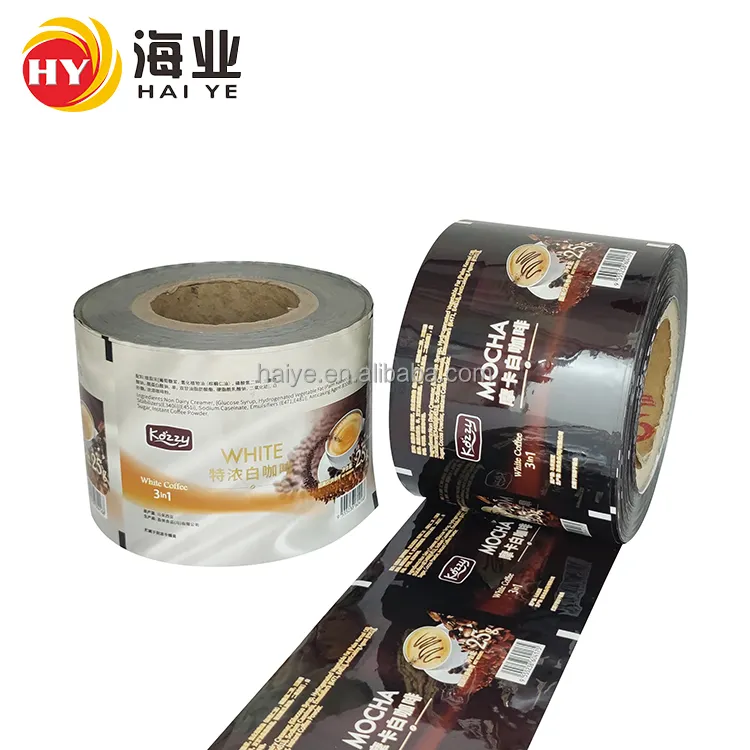 Stampato laminato cibo imballaggio in plastica rotolo di pellicola/flessibile involucro pellicola per caffè bustine di caffè pellicola per imballaggio in alluminio