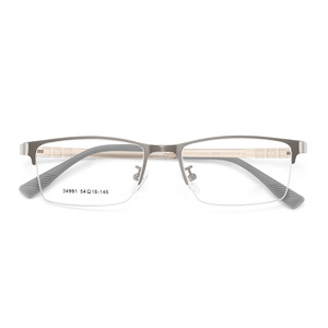 Monturas de Gafas Rectangulares de Media Montura para Hombre Danyang 34991, Ligeras, de Aleación y Resina, Estilo Ejecutivo - Product Image 1