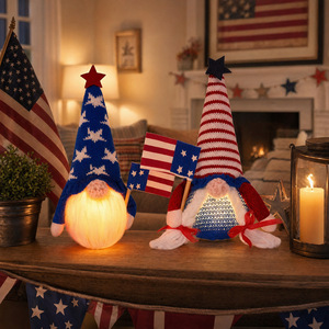 Décorations <span class=keywords><strong>de</strong></span> gnomes patriotiques <span class=keywords><strong>du</strong></span> <span class=keywords><strong>4</strong></span> juillet à LED, très populaires, en peluche tricotée, écologiques, ornements <span class=keywords><strong>du</strong></span> Jour <span class=keywords><strong>de</strong></span> l'Indépendance, étoiles USA - Product Image 1