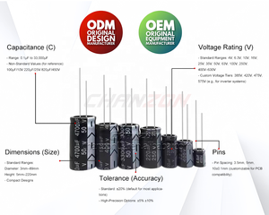 Condensatori Elettrolitici in Alluminio Gamma Completa 6.3V 16V 25V 50V 200V 450V 1uF - 6800uF 47uF 470uF 560uF 2200uF Tipo Radiale - Product Image 5