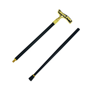 Canne télescopique en alliage d'aluminium, forme en T, tube noir, bâton de marche d'extérieur, canne élégante pour gentleman - Product Image 5