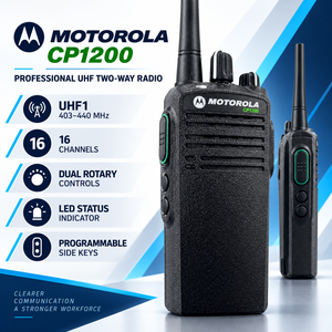 Radio Bidireccional Motorola XiR C1200 CP1200 CP1208 CP185 EP350 VHF UHF, Walkie Talkie para Hoteles, Restaurantes, Comercios, Eventos y Equipos - Product Image 1