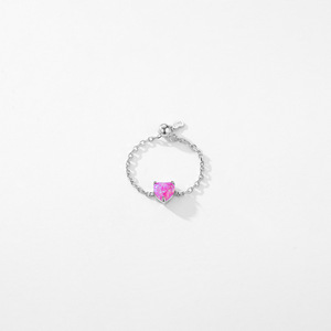 S925 <b>Silver</b> Heart Shape <b>Opal</b> Open <b>Silver</b> Stackable Band <b>Ring</b> Bezel Setting Romantic Women's Gemstone Jewelry - Product Image 4
