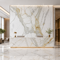 Dalle de marbre de luxe Calacatta Gold d'Italie pour revêtement mural intérieur, îlot de cuisine, comptoir, carrelage de sol et dessus de meuble-lavabo