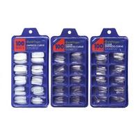 120 pièces/boîte – Faux ongles carrés à couverture complète en acrylique ABS, à presser, style français transparent, avec 12 tailles