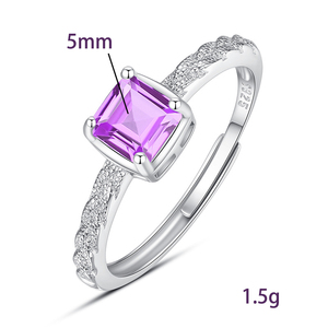 9 Factory Bezel 5mm Princess Cut Natural Stone <b>Adjustable</b> <b>Rings</b> Minimalist 925 Sterling <b>Silver</b> Daily Wear Fine Jewelry - Product Image 6