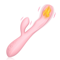 Wiederaufladbarer Silikon-Vibrator für Frauen mit Doppelmotoren, 10 Frequenzen, Heizfunktion, Magnetisch, Wasserdicht, Gleitgel-beschichtetes Sexspielzeug