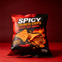 Sachet alimentaire PE thermoscellable imprimé sur mesure avec fenêtre transparente pour chips tortilla épicées