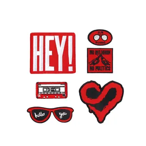 Handycraft Cross Stitch Textile Fabric Crafts Red Items Patterns Glasses Embroidery Patches