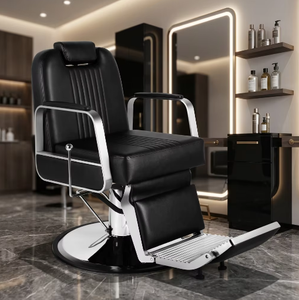 Chaise de barbier professionnelle en cuir de haute qualité, technologie de pointe, rotation à 360 degrés, hauteur réglable - Vente directe d'usine - Product Image 1