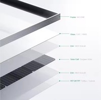 Panneau solaire bi-verre à 72 cellules, module bifacial demi-cellule sans cadre BIPV Panneau solaire transparent