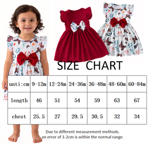 <span class=keywords><strong>Vestito</strong></span> Estivo per Bambine con Collo Tondo, Maniche a Volant, Stampa Farfalle, Fiocco, Casual e Morbido, Elastico, ODM - Product Image 6