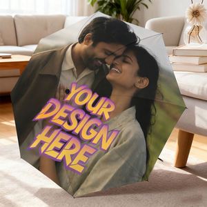 1 Parapluie Pliant Personnalisé avec Photo de Couple, Sans Minimum de Commande, Cadeau d'Anniversaire Personnalisé, Impression UV, Commande Unique - Product Image 2