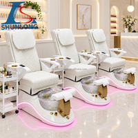Fauteuil de pédicure spa pliable portable en gros avec bain de pieds à remous inclinable pour salon mobile