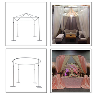 Kit de drapage pour chapiteau rond 3x3m en aluminium et fer forgé pour jardin et mariage, très facile à transporter et à installer