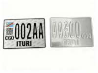 Plaques d'immatriculation de moto en aluminium personnalisées avec finition brillante et 1mm d'épaisseur taille 22*16 populaire au Congo pour la décoration