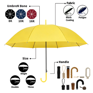 Custom Logo J-Hook Handle Straight Rain <b>Umbrella</b> <b>Windproof</b> Customized Branded Promotional <b>Umbrellas</b> - Product Image 5