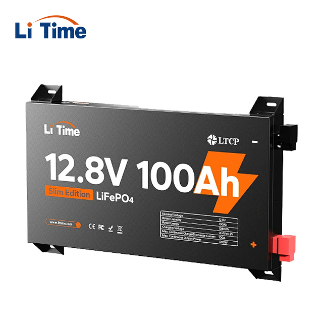 LiTime Full Capacity 12v 100ah Lifepo4 Battery Ultra-Thin Slim Lithium Batteries Packs for Energy Storage