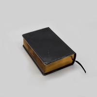 Bible reliée en cuir écologique de haute qualité, personnalisée et imprimée en offset, avec estampage à chaud doré