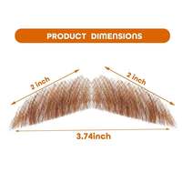 Kostum cosplay lucu rambut palsu pria bergaya retro, rambut asli Remy Brazil buatan tangan LONGFOR, janggut dan kumis realistis, bernapas, ringan, diikat dengan renda.